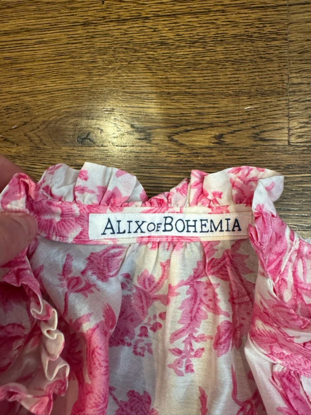 Alix Of Bohemia Cream Blouse with Pink Floral Print - Picture 4 of 5